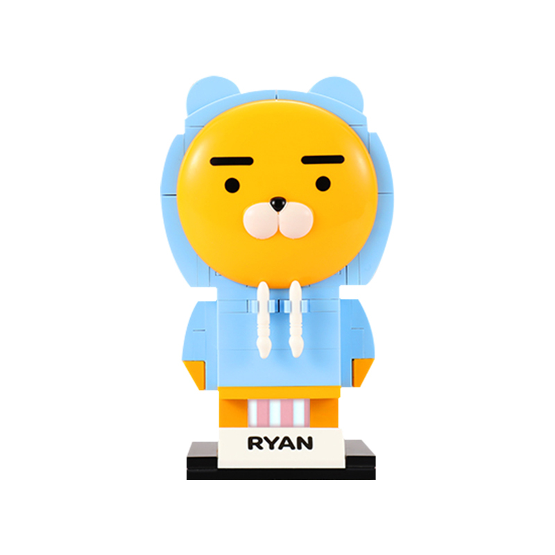 [正版授权]儿童积木KAKAO FRIENDS成人拼装玩具RYAN瑞恩狮男女生圣诞节礼物-52004暴走鸭 93颗粒