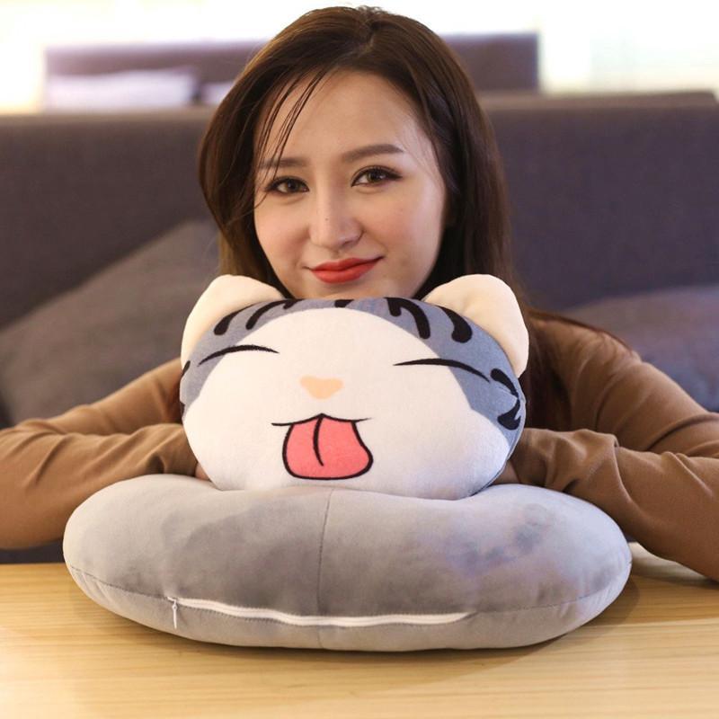 可爱猫午睡枕办公室趴睡枕学生趴趴枕午休靠垫小枕头抱枕
