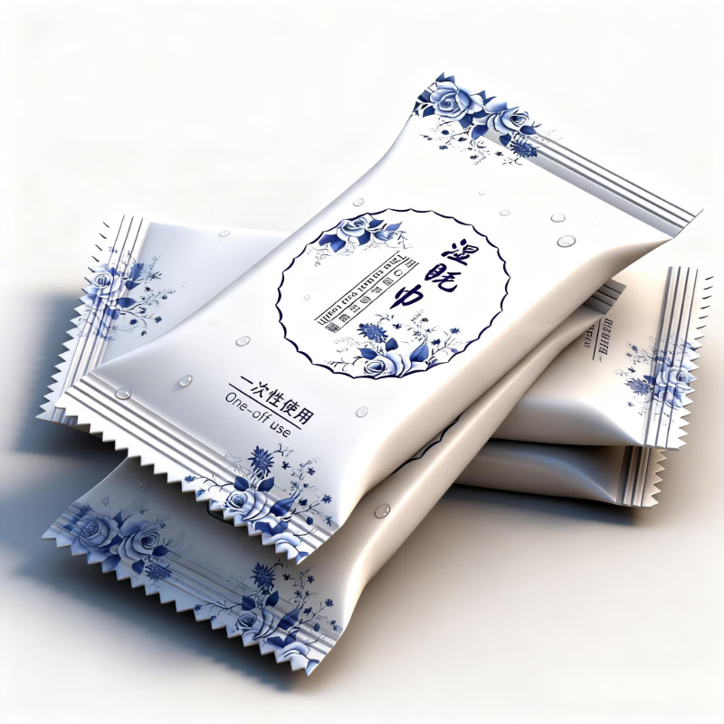 辰至尚品高档湿毛巾独立包装餐饮一次性清洁湿巾加厚棉质毛巾 湿毛巾独立装25*25cm 20包青花瓷常规款高清大图