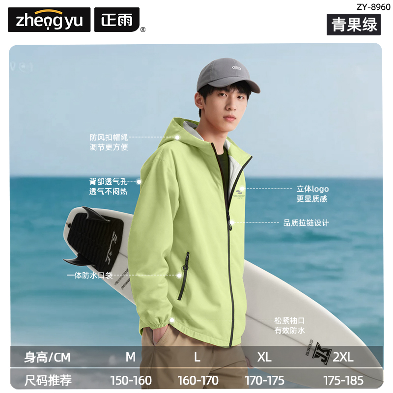 正雨摩托车骑行服雨衣套装男款全身防暴雨外穿成人分体式外卖骑手9063高清大图