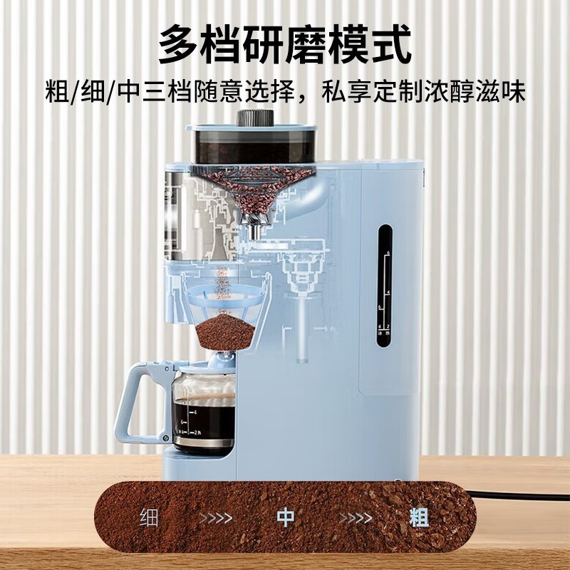 松下全自动咖啡机NC-A702渗滤式750W大容量0.85L三五人用家用智能设计轻巧便携4.3kg高清大图