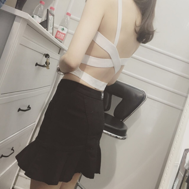 无钢圈聚拢交叉美背文胸性感打底百搭背心裹胸带胸垫抹胸内衣薄款