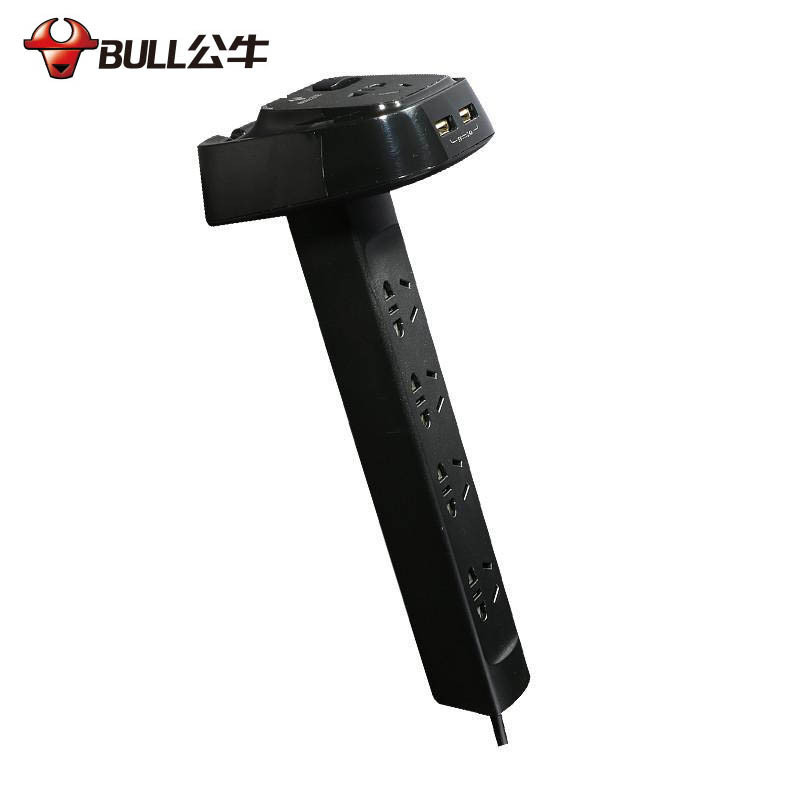 (DT)公牛(bull) 五插位 双USB 1.8米桌洞插接线板 GN-U2050(X) (单位:个)