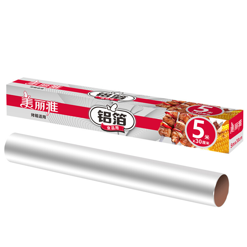 美丽雅 3533 食品用铝箔纸 5m*30cm 2个装 BM