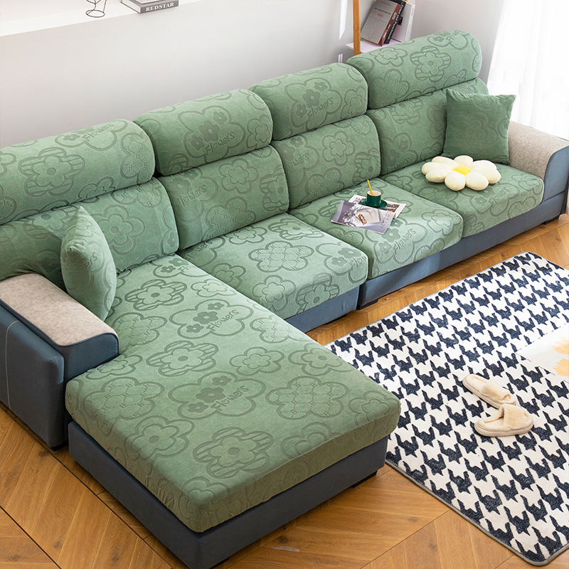 京城派 全包沙发笠沙发套弹力沙发套罩简约现代四季冰丝提花面料沙发笠防猫抓加厚坐垫凉席沙发罩全包套巾盖布高清大图