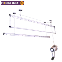 好太太(Hotata)升降晾衣架 GW-6601c 手摇式晾衣架 升降晾衣架阳台 加厚双杆式三杆 自动晾衣晒架