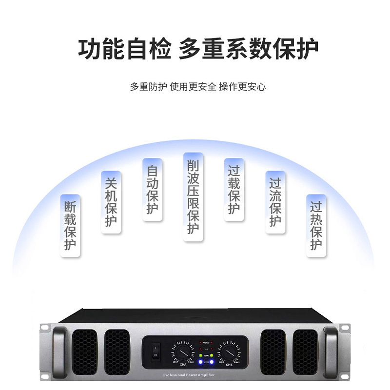 润普RP-GFG606S 国产化会议室音频系统扩声设备/音响工程功放/600W大功率专业后级数字功放机