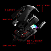 微星MSI GM20电竞机械外设6按键台式电脑游戏吃鸡RGB炫彩光效黑色有线鼠标