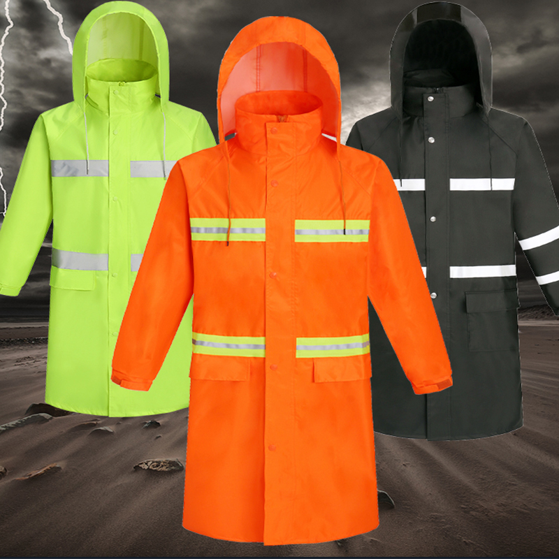 印字 单人 长款雨衣 全身外套风衣雨披物业保安成人徒步户外防水雨衣高清大图