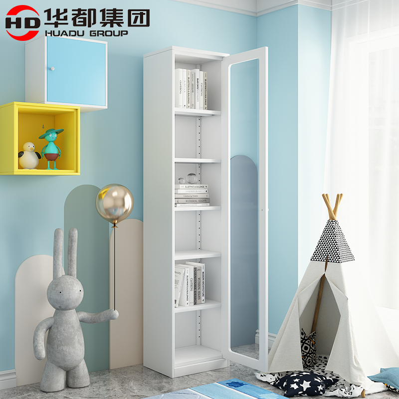 华都HDBL-401B 雅白400宽通玻书柜华都书柜书架钢制资料档案柜展示柜铁皮柜落地靠墙家用收纳置物架阳台高清大图