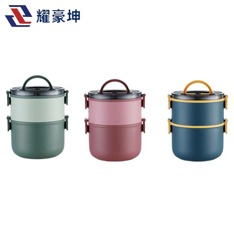 耀豪坤304不锈钢双层保温饭盒YH03K/个高清大图