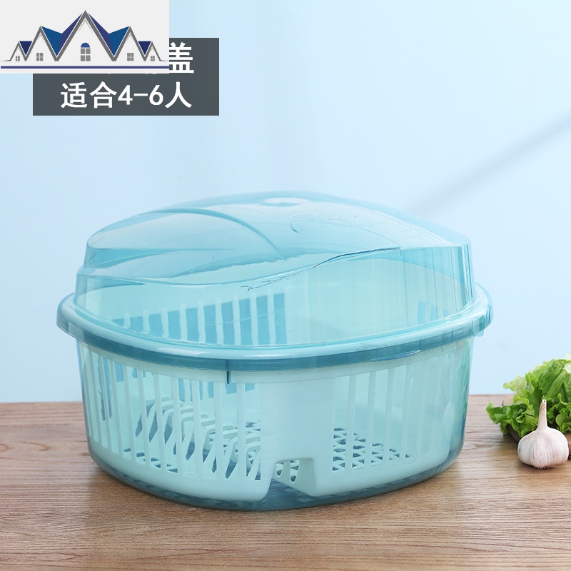 厨房家用带盖碗盆碗碟置物架塑料碗柜装碗筷收纳盒放碗箱沥水碗架 三维工匠高清大图
