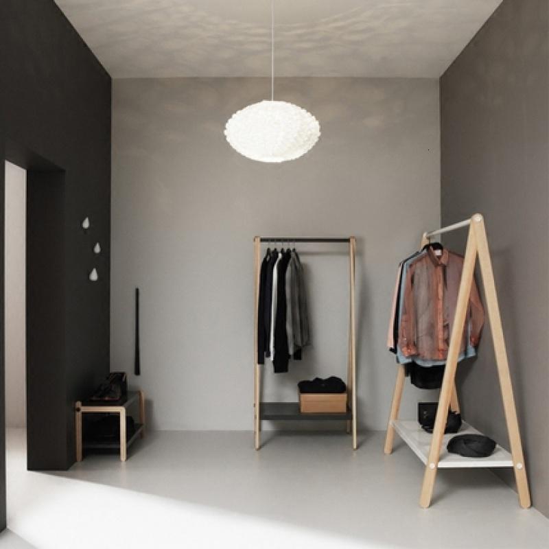 汐岩 | 北欧实木落地置物架收纳小户型衣帽挂衣架服装店衣架 小号白色