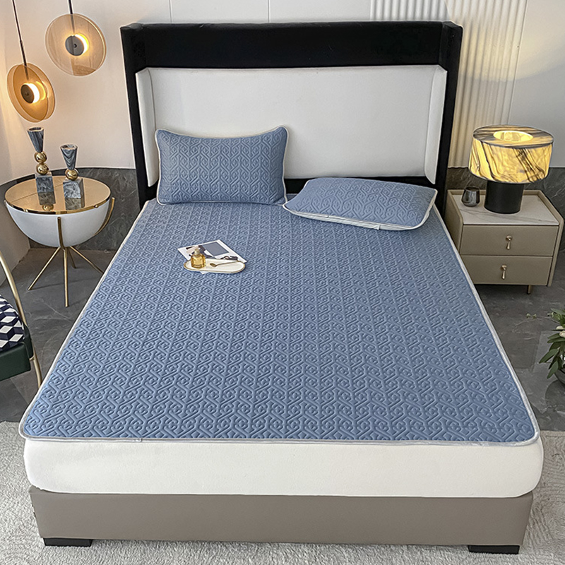 添福运 乳胶凉席三件套可折叠可水洗加厚防滑卡通凉席透气舒适冰丝凉席夏季三件套学生宿舍单人空调席子床单高清大图