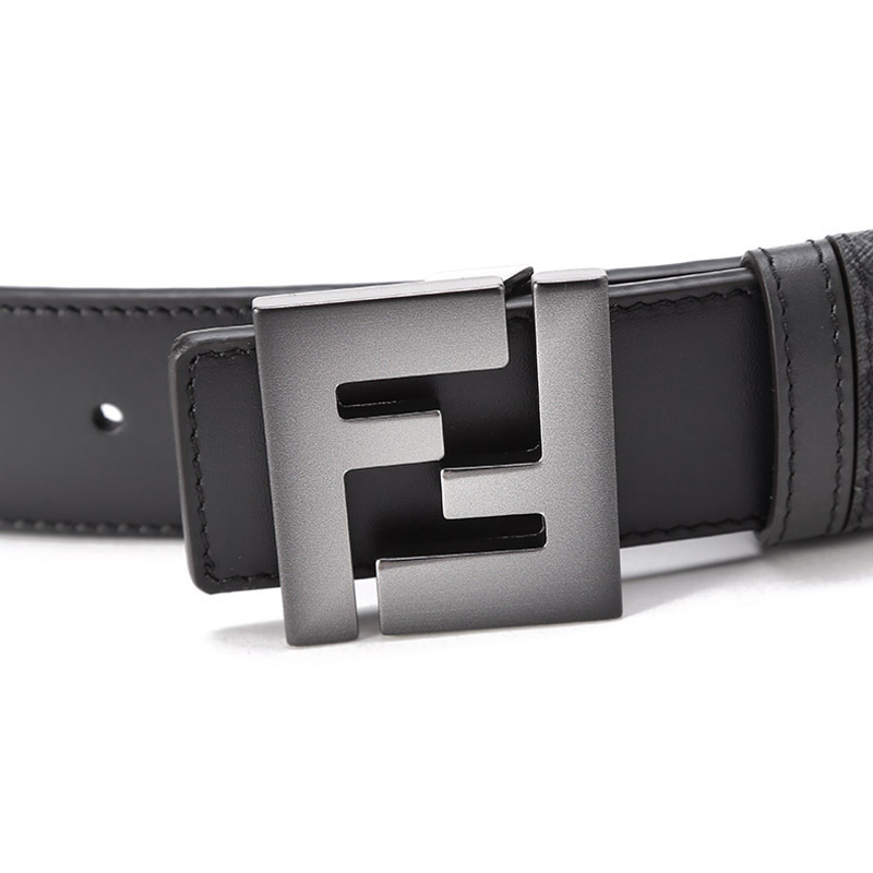 芬迪fendi男士牛皮pu双f搭扣板扣式双面皮带腰带7c0468ahuu
