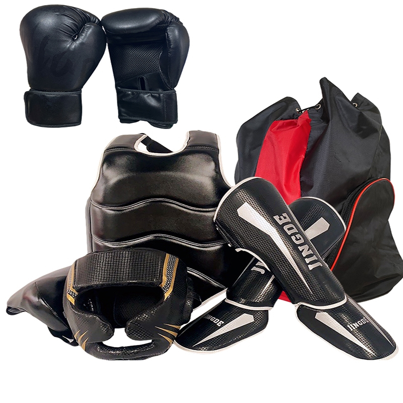 散打护具全套成人儿童泰拳拳击训练闪电客格斗护头护腿护胸搏击护具套