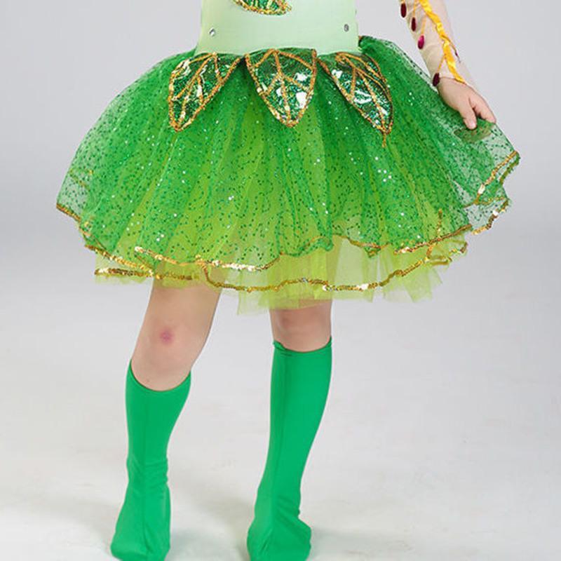 儿童绿色公主裙蓬蓬裙纱裙合唱服幼儿春晓小草演出服茉莉花舞蹈服男款