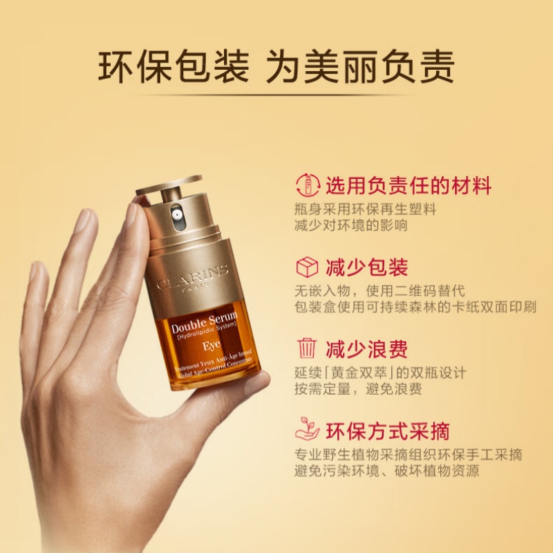 娇韵诗双萃精华眼霜20ml维稳滋润淡眼纹舒缓提拉护肤品高清大图