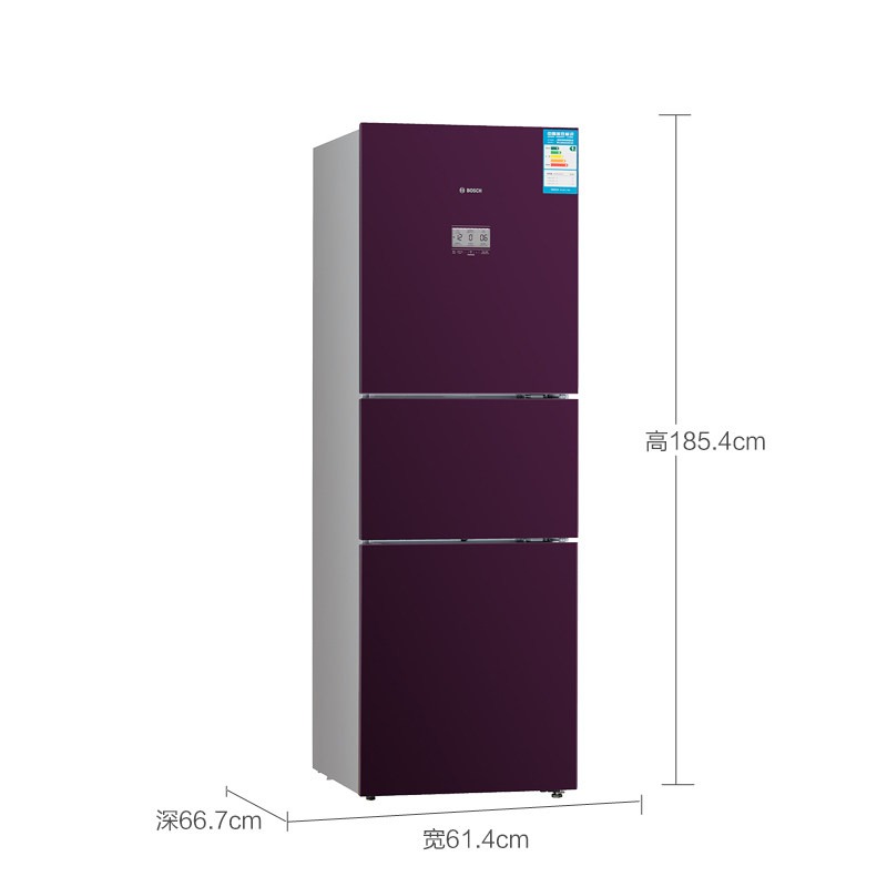 博世(BOSCH) BCD-280W( KGU28S170C ) 280升 三门冰箱(黑加仑紫)高清大图