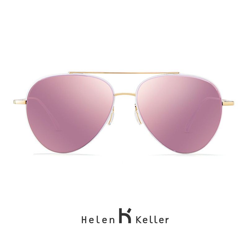海伦凯勒女士全框太阳镜偏光树脂镜片 个性墨镜潮流明星款蛤蟆镜H8630高清大图