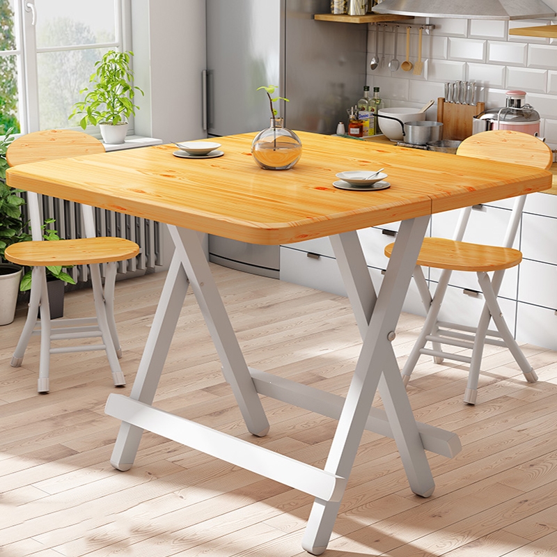可折叠餐桌子小户型家用符象简约吃饭简易出租房屋用方桌便携式正方形
