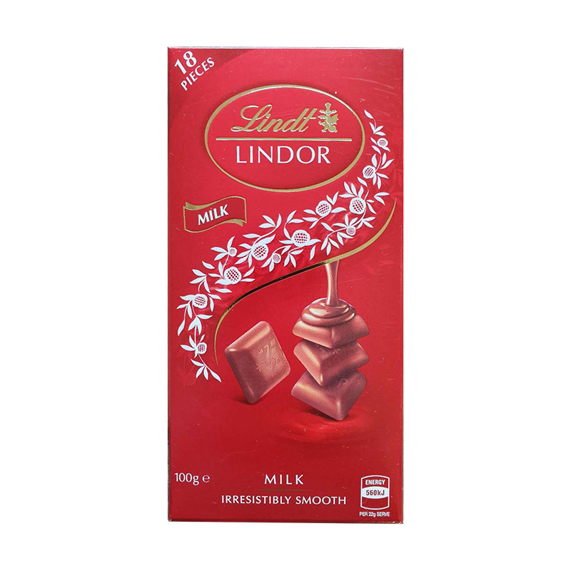 LINDT瑞士莲特醇排装牛奶巧克力100G