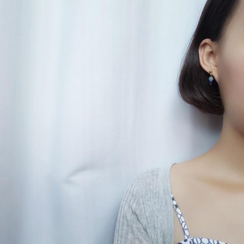 日系清爽百搭海蓝石清新简约秀气无耳洞耳夹耳环耳钉女送女朋友七夕情人节礼物