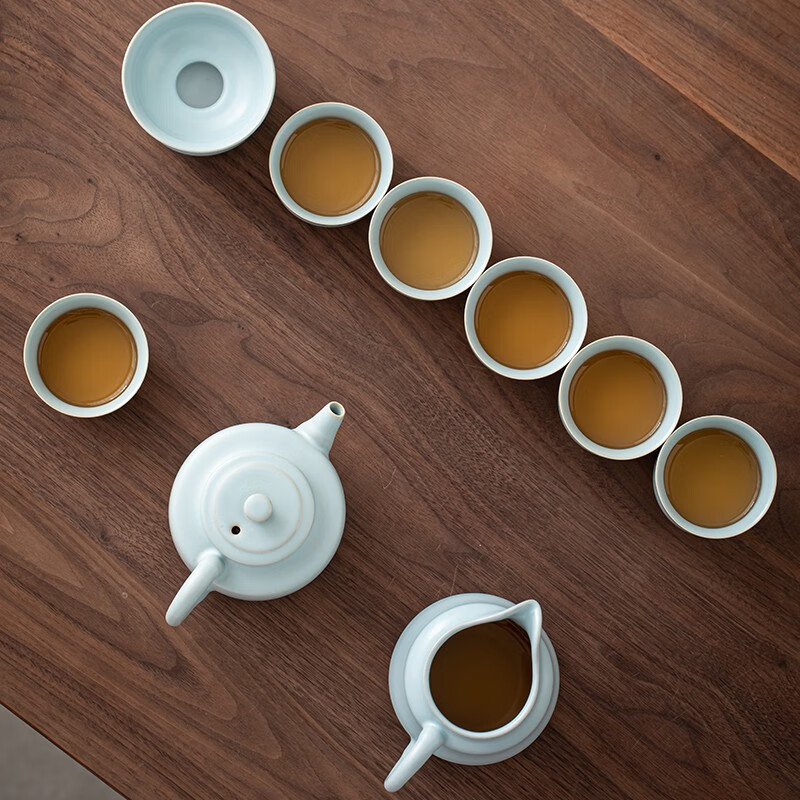 苏氏陶瓷(SUSHI CERAMICS) J0430 汝窑茶具套装 10件套 (单位:套)高清大图