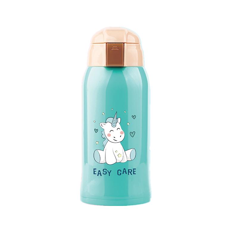 伊斯卡尔(Easy Care)600ml儿童防漏防喷保温杯婴儿学饮杯水杯宝宝吸管杯学生水壶蓝色孕婴童保温杯