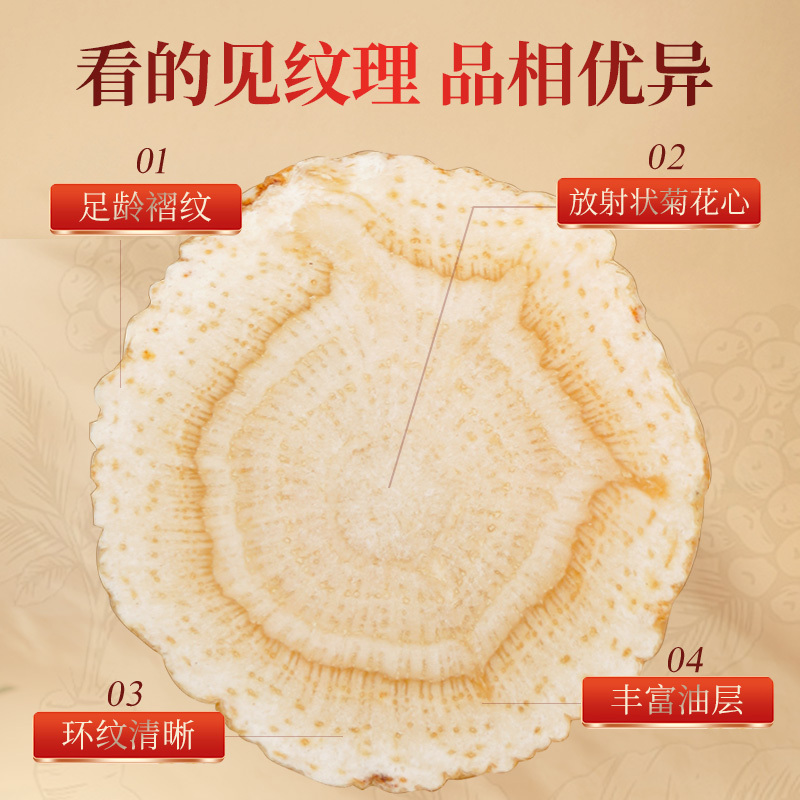 雷允上西洋参 加拿大进口花旗参片120g 礼盒装西洋参圆切片滋补佳品