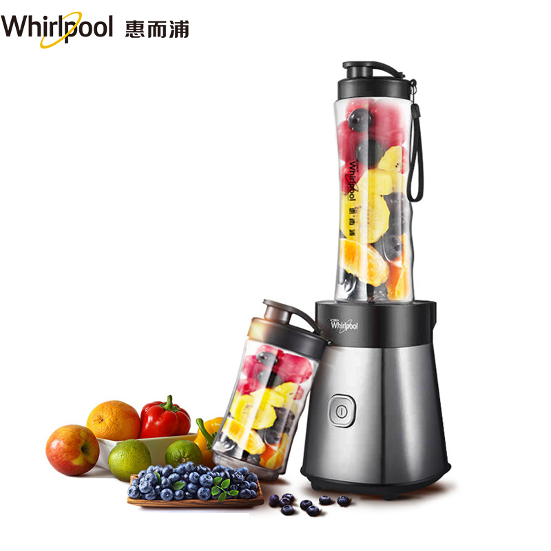 惠而浦(Whirlpool) 榨汁机 WBL-MS251B 一机双杯，10秒鲜榨，便携式果汁杯