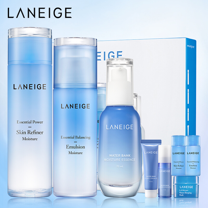 清爽控油平衡 面部护肤套装礼盒视频介绍_兰芝 水库凝肌系列水乳精华8