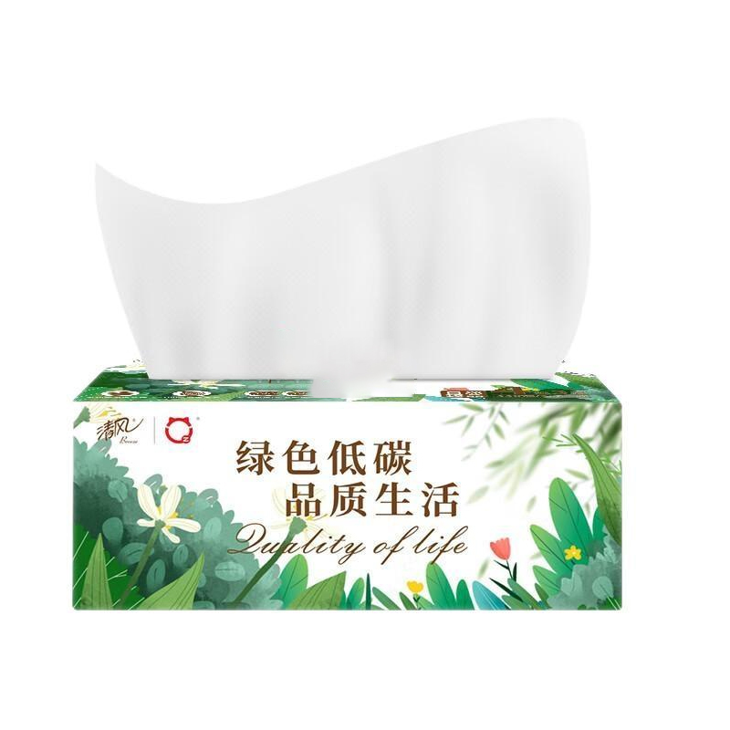 清风抽纸 自然臻品3层 110抽/包 4包/提 AR41SYZ GZNY-494高清大图