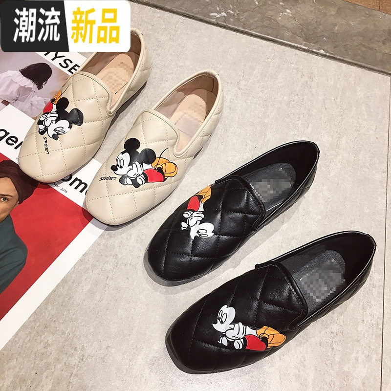 小皮鞋女2020春季新款英伦风复古平底乐福鞋懒人一脚蹬单鞋豆豆鞋 广赫