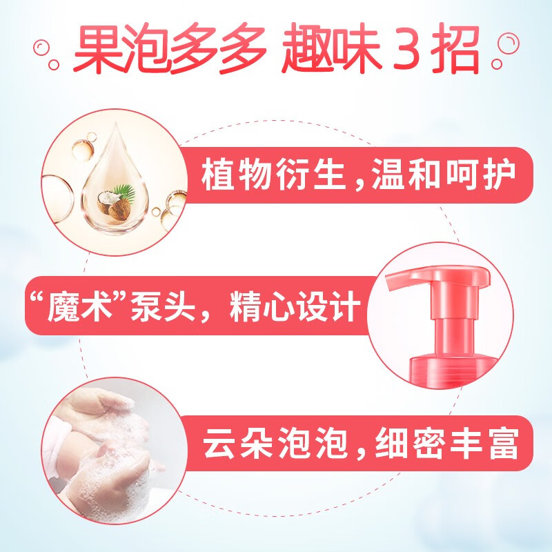 蓝月亮10001708套装600g(儿童洗手液组合:果泡多多儿童泡泡洗手液草莓香型200ml*3)高清大图