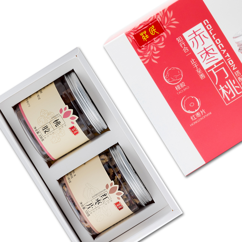庄民 (zhuang min)桃胶桃花泪红枣圈干片脆片礼盒装338g/盒 精选年货送礼佳品 可泡水保健茶