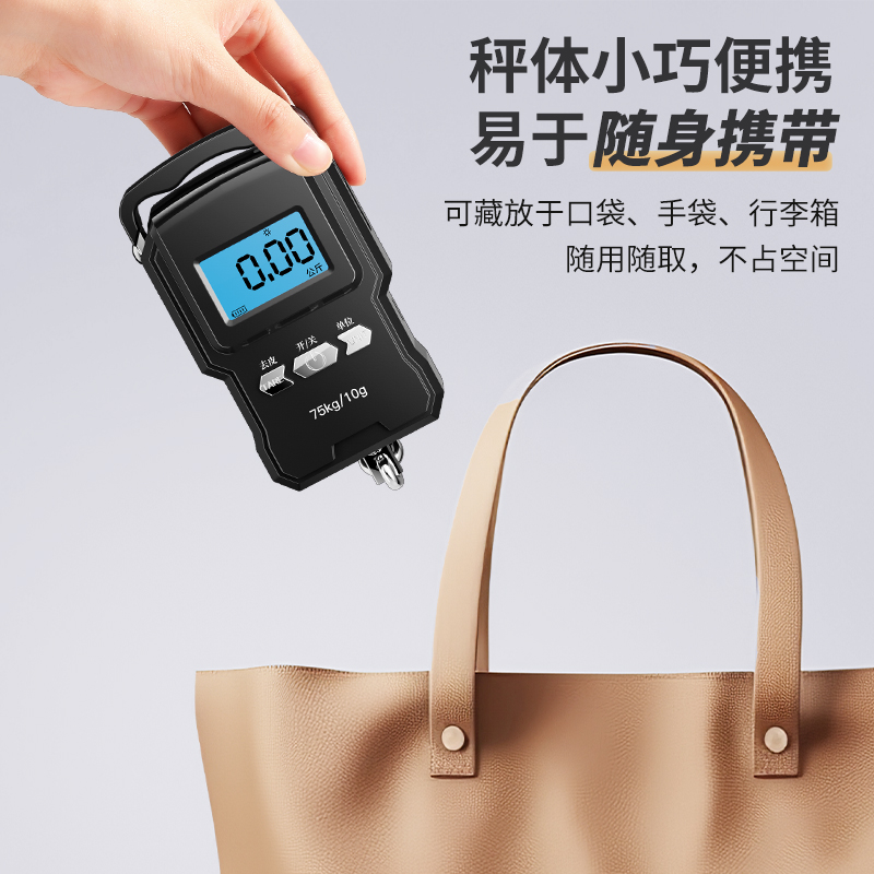 精准迷你手提电子秤50kg便携式高精度家用快递称挂钩称小型手拿秤高清大图