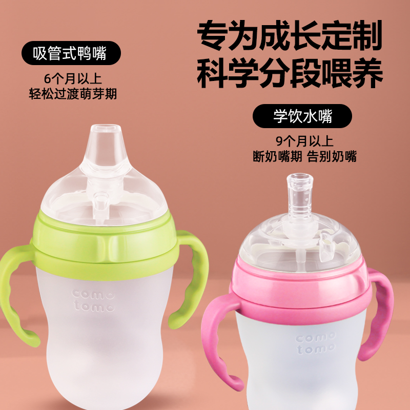 2个装L号吸管重力球奶嘴适合6个月以上适配可么多么奶瓶配件高清大图
