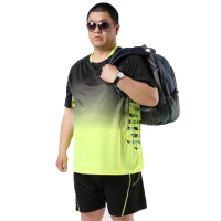 夏季运动套装短袖T恤男士大码胖子羽毛球服加肥加大肥佬短裤速干