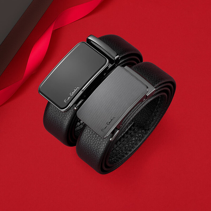 皮尔卡丹(pierre cardin)新款休闲男式双扣头皮带礼盒二件套W43014071-5A高清大图