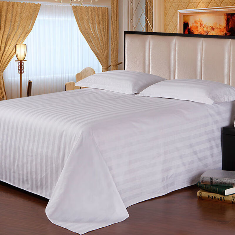 宾馆专用床单和被套白色酒店床上用品四件套纯白色加厚床单被罩高清大图