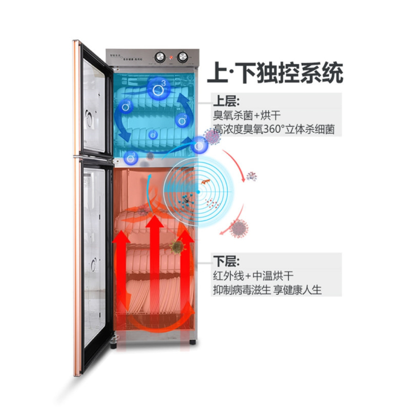 大崋家具 280-F31 碗筷消毒四层餐边柜 L500mm*W400mm*1250cm