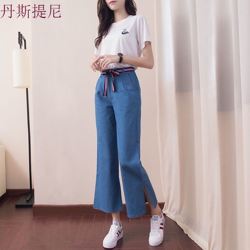 阔腿裤套装女夏秋装2018新款韩版高腰显瘦时尚休闲长袖初秋两件套图片