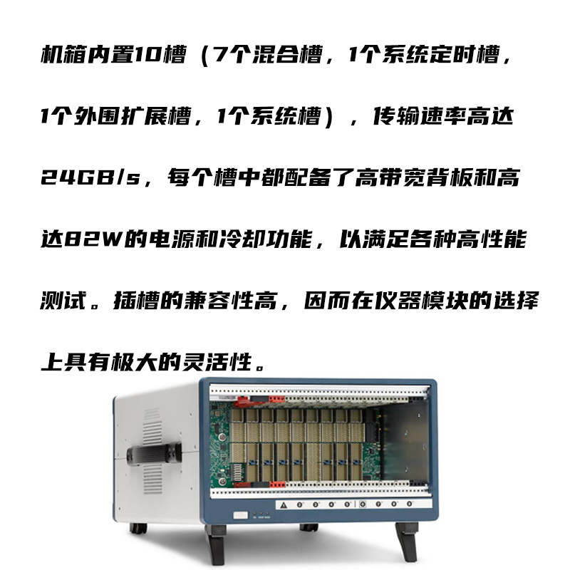 机箱(含电源线)内置10槽/传输速率24GB/s 配备高带宽背板/82W电源和冷却功能 P