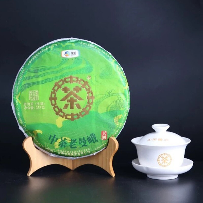 中茶 普洱茶 2019年勐海高山古乔木老曼峨普洱生茶饼提装(357g*7片)