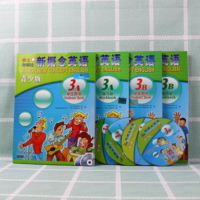 [正版]新概念英语青少版(学生)3A3B学生用书+3AB练习册(配mp3.DVD)(点读版)(新)4本高清大图
