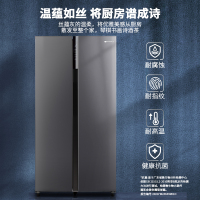 上菱602升对开门大冰箱离子净味除菌一级能效风冷双变频智能家电双开门电冰箱BSE602PWLD(丝蕴灰)