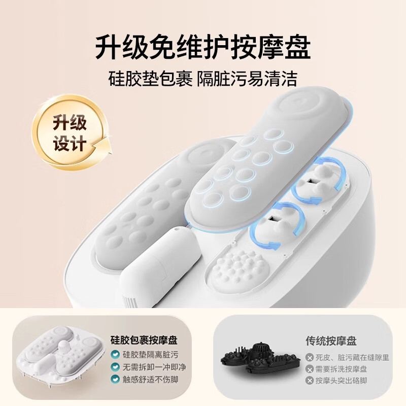 飞利浦(PHILIPS)小白桶泡脚桶加热恒温洗脚盆电动按摩加热足浴3203F/3212F 白色 PPM3203F-基础款高清大图