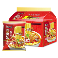 康师傅方便面劲爽乐袋装红烧牛肉面5袋速食泡面 红烧牛肉味