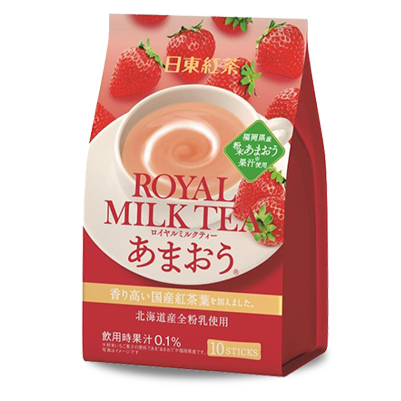 日东红茶牌草莓味奶茶140g10条香醇浓郁不腻口感日本原装进口